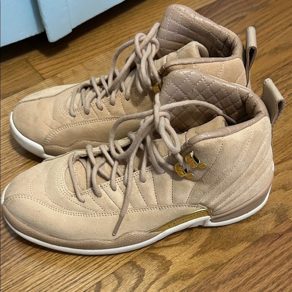 Jordan Tan Quilted High-Top Sneakers